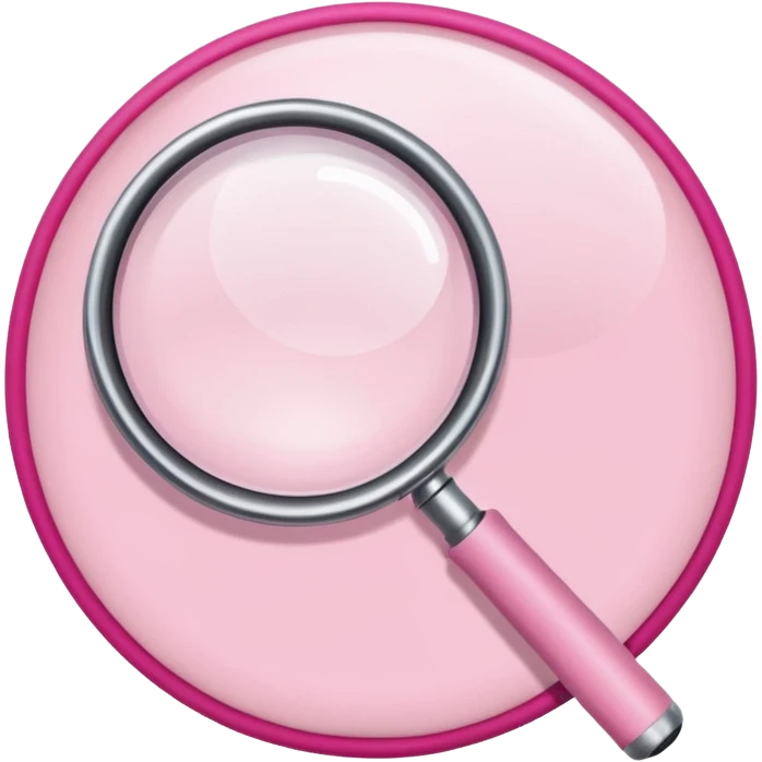 mix light pink dark pink and white girly internet circle with a magnifying glass emoji