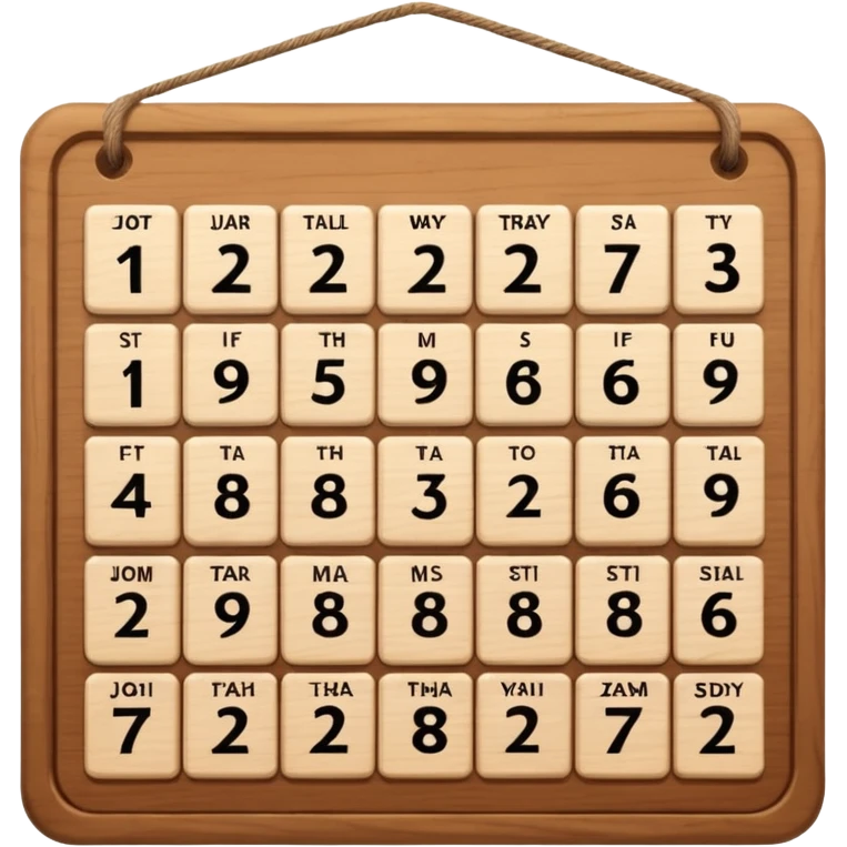 tabla calendario emoji