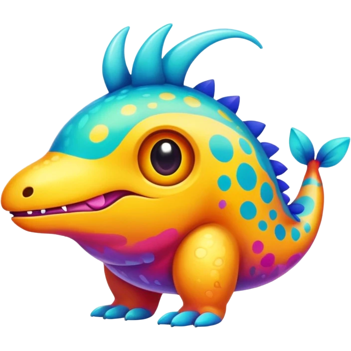 colorful vibrant Fakémon-creature with random markings emoji