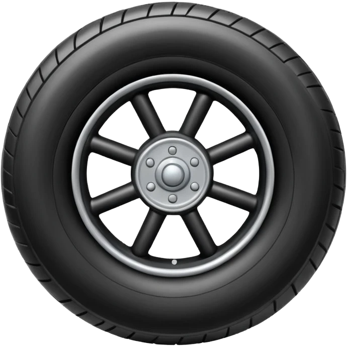 he aircraft's landing gear is one inflated, plump wheel with a strut, black in color, cartoon-style emoji