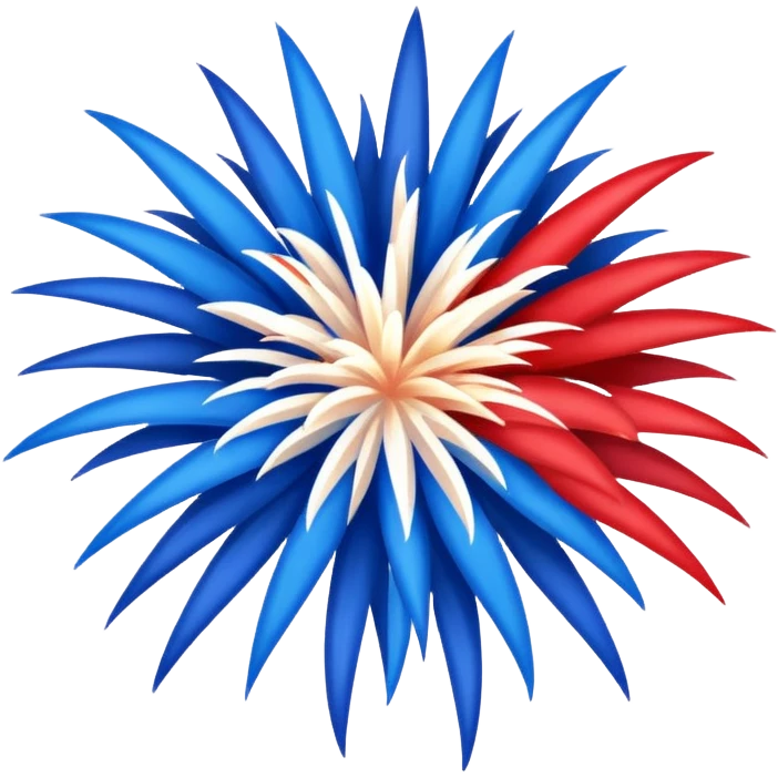 Firework red and blue and white  emoji