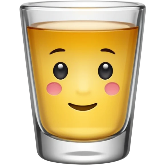 small shot glass, clear glass, simple emoji