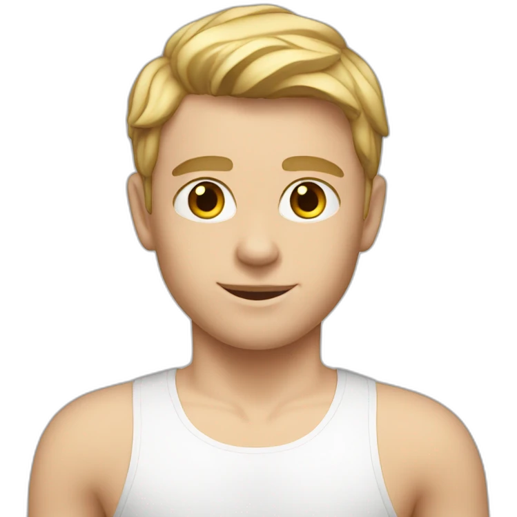 A white boy in gym leotard emoji