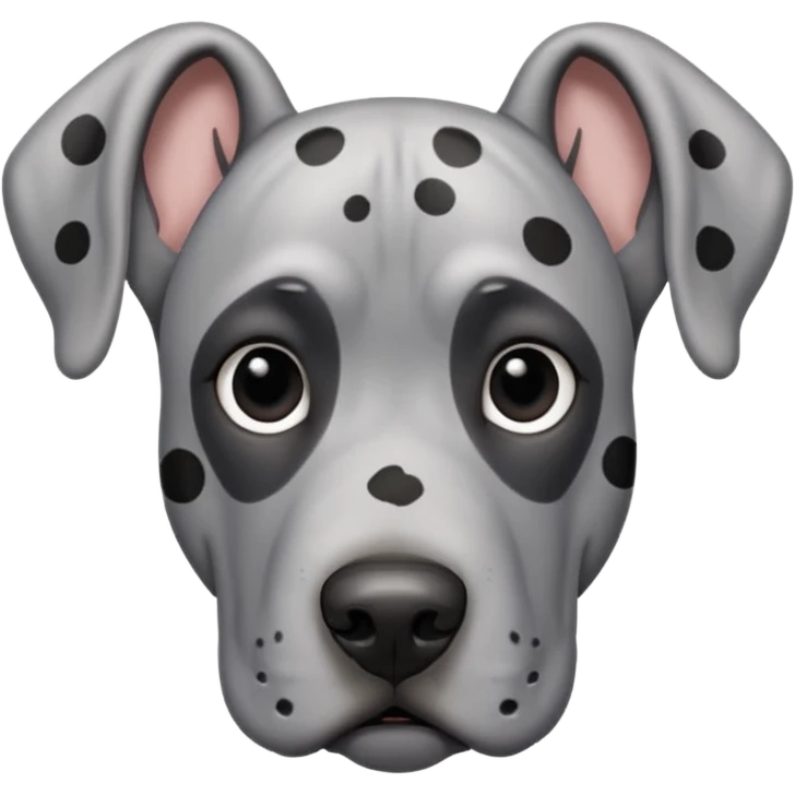 Gray Great Dane with black spots  emoji