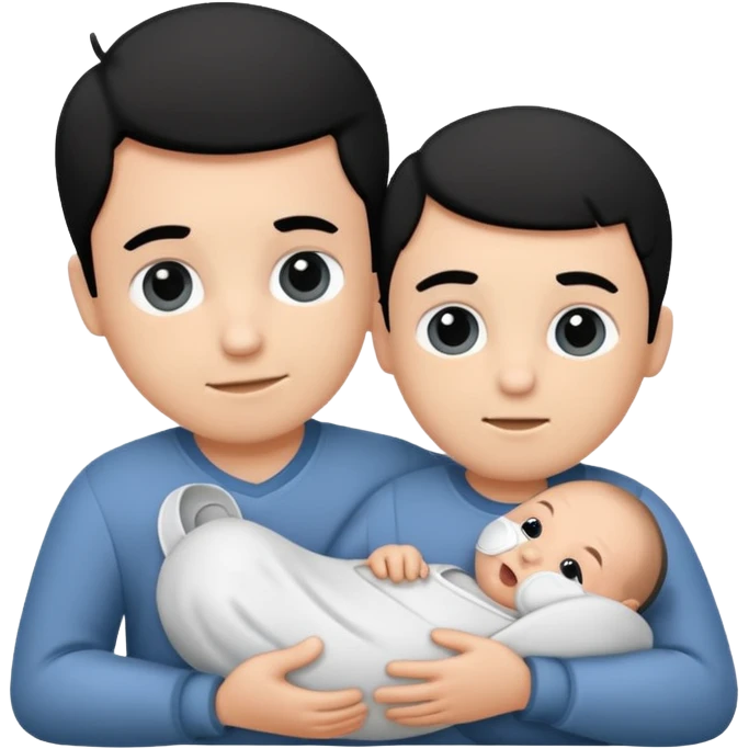 Newborn B&W with male emoji
