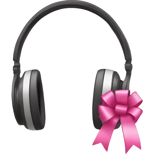 Headphones with pink ribbons emoji