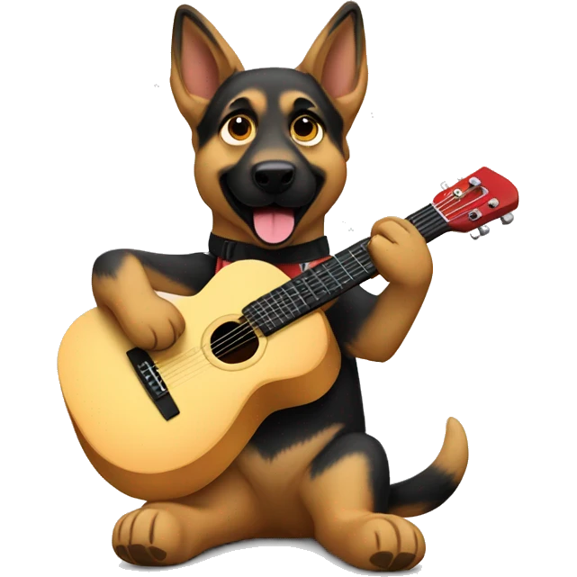 German Shepard playing guitar emoji