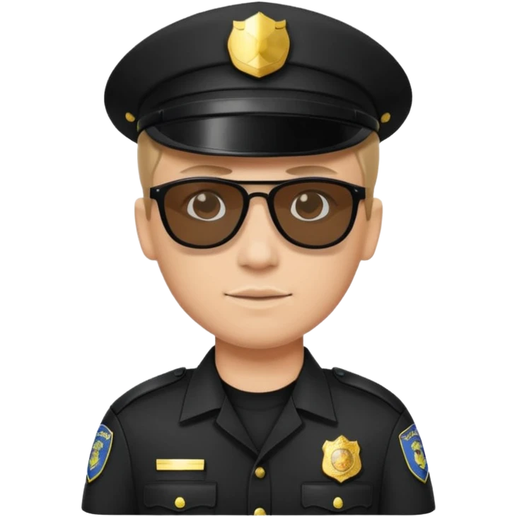 police wear black uniform and sunglasses emoji