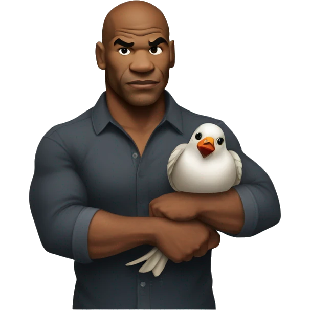 mike tyson holding a pidgon emoji