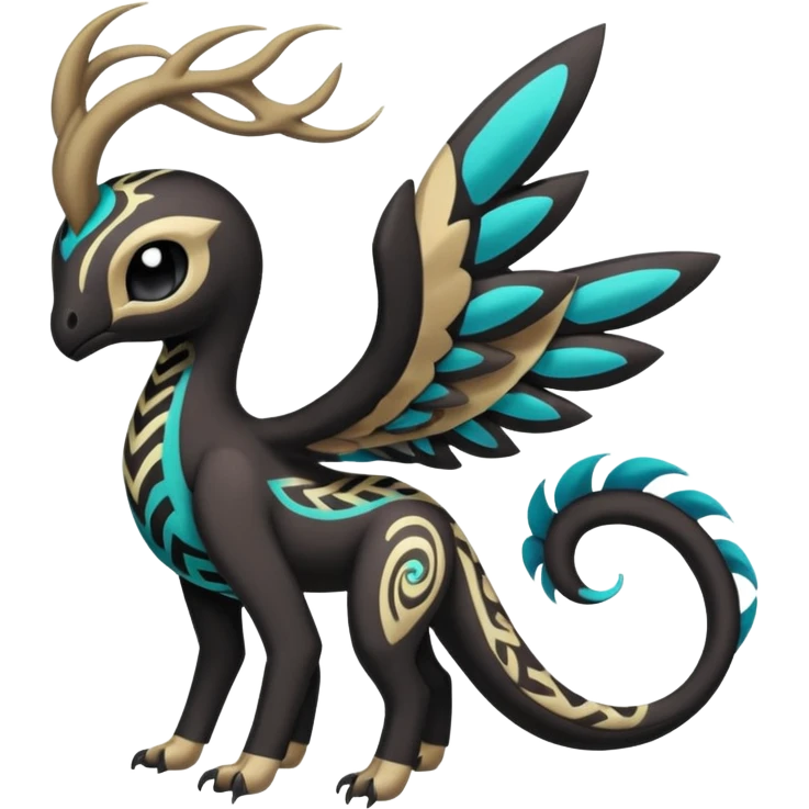 Tribal Exotic Colorful Tropical Meloetta-Venom-Stitch-Zekrom-fusion, full body, tribal markings  emoji