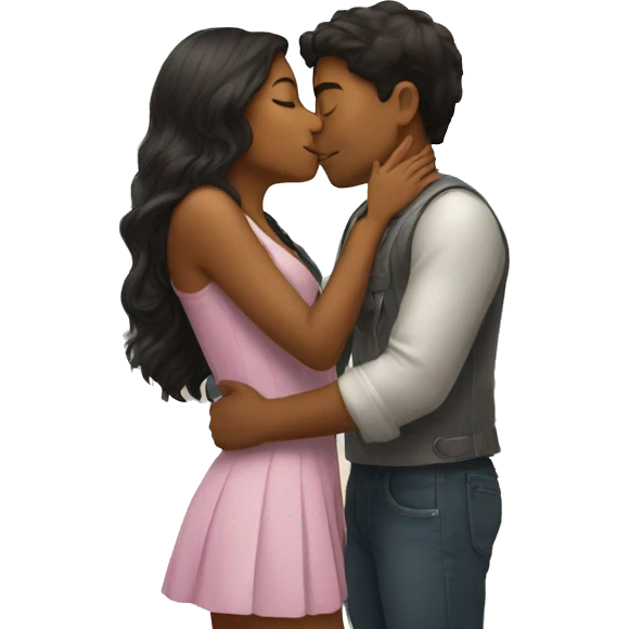 Smart boy kissing beautiful girl emoji