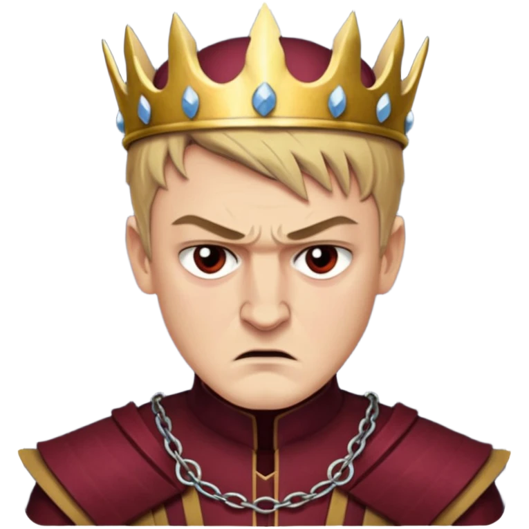 Joffrey Baratheon angry  from Games of throne character face only younger emoji