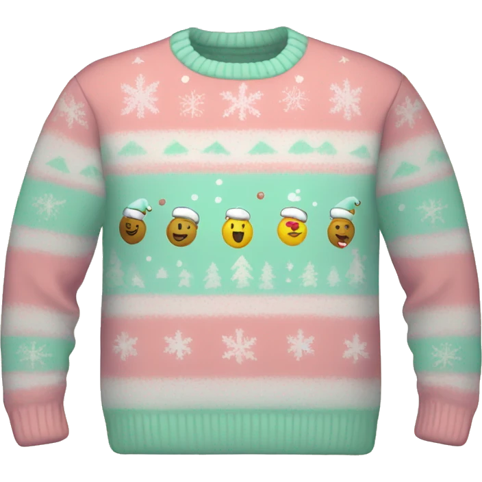 Pastel colored Christmas sweater emoji