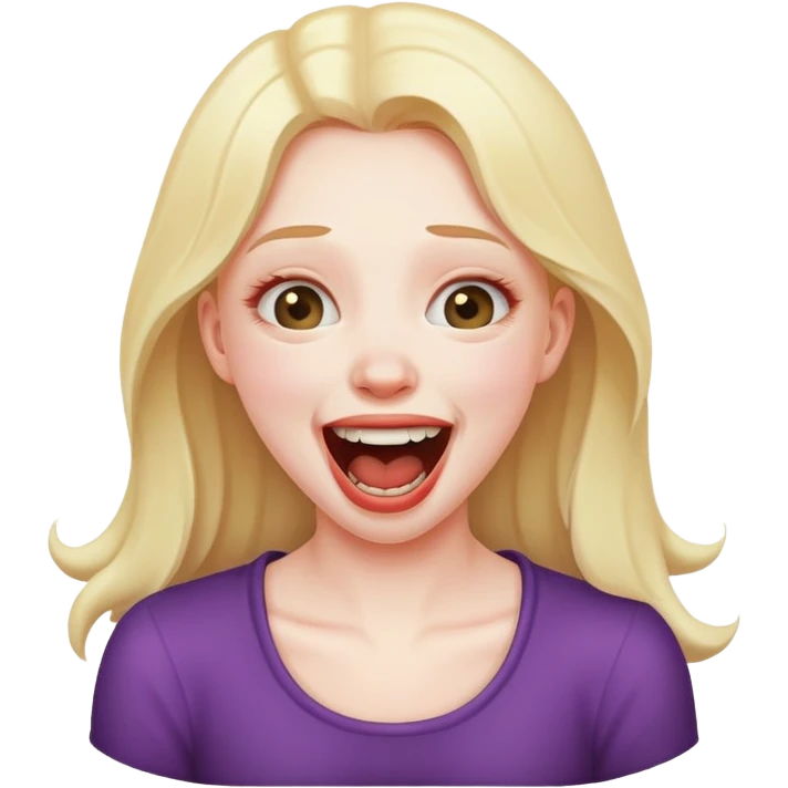 a girl choking and laughing herself emoji