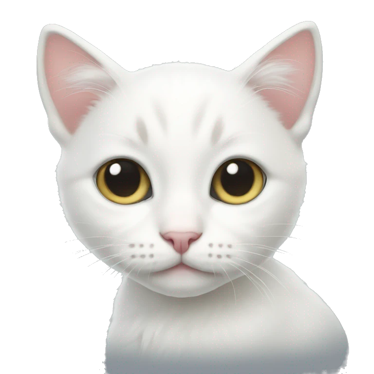 Pastel white kitten emoji