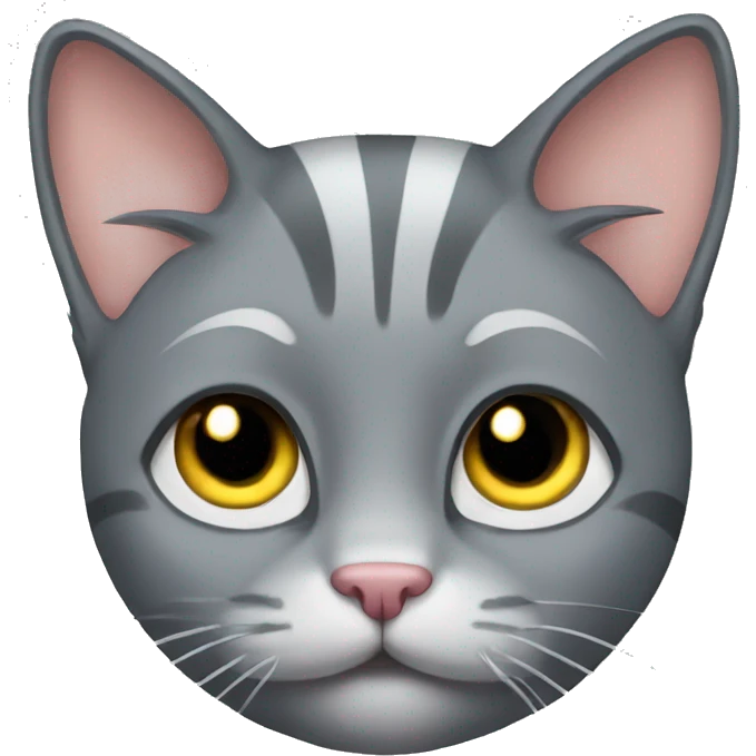 Gray cat eith bow emoji