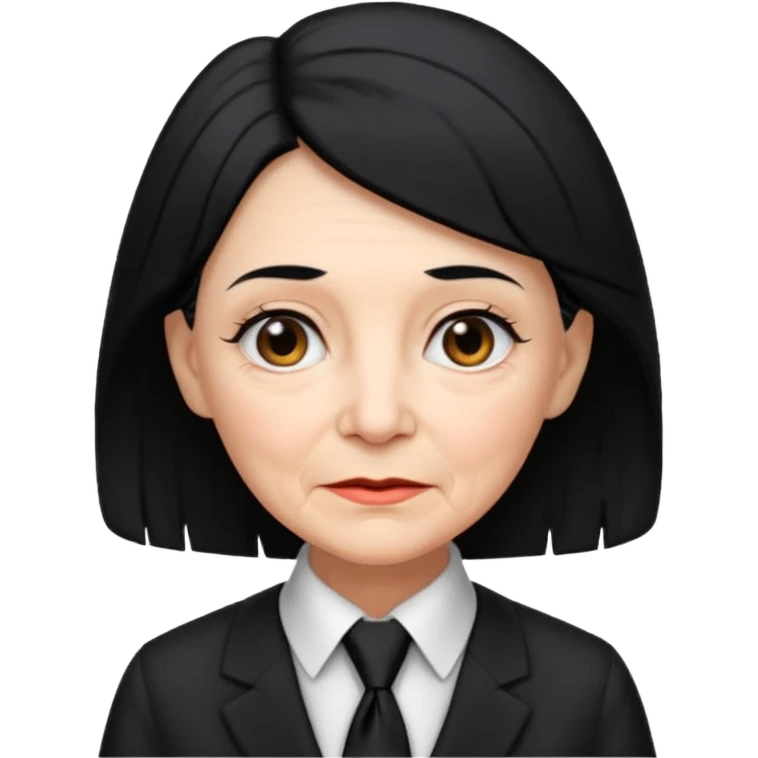 old women with Necktie. different hair style, black hair. emoji