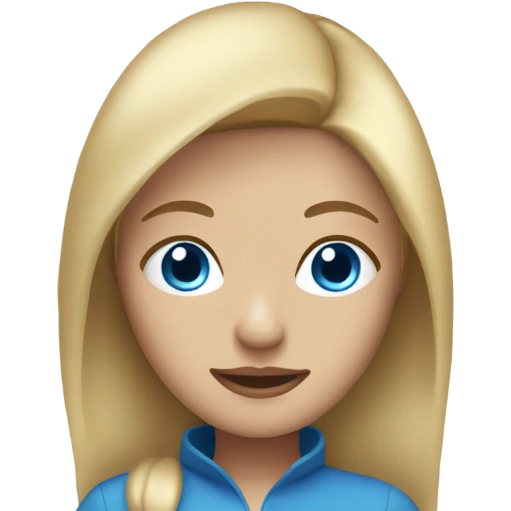A woman with straight blonde hair and blue eyes emoji