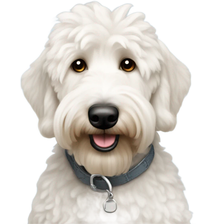 White Goldendoodle with mowhawk  emoji