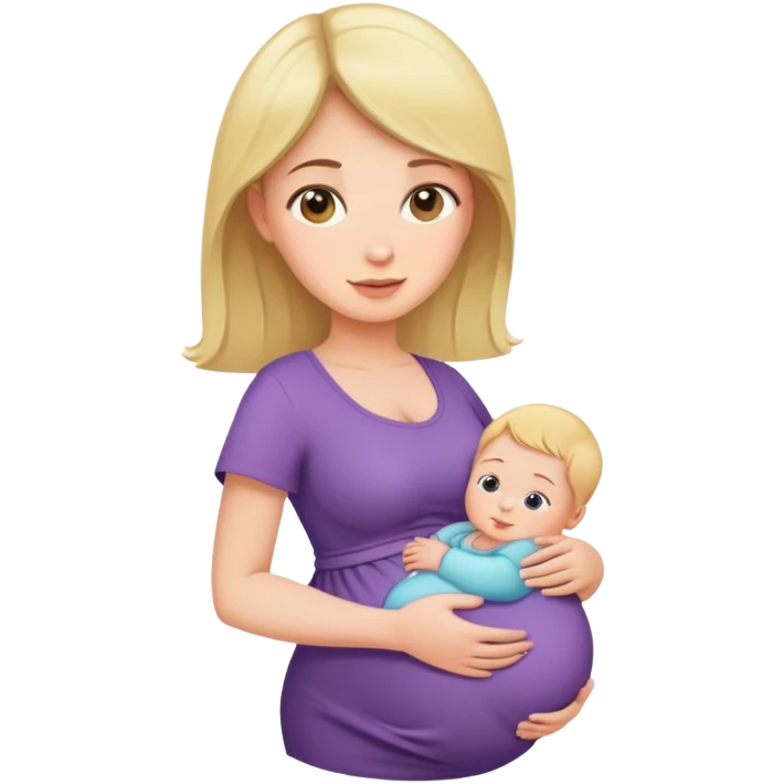 woman with tiny baby bump, early pregnancy emoji