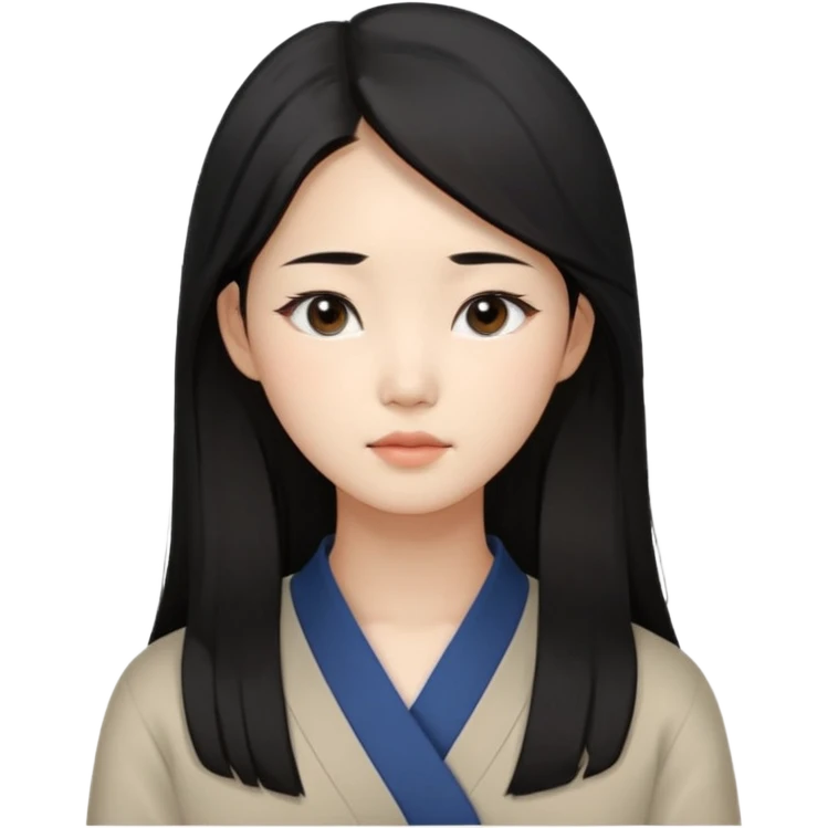 Korean woman, East Asian features, female human avatar,
soft thoughtful expression, calm mood, sensitive personality,
natural black hair, simple hairstyle,
neutral face, minimal makeup,long hair,
professional, clean, minimal style,
no cartoon, no fantasy, no costume emoji