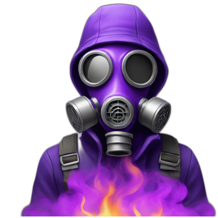gas mask guy in purple fire emoji
