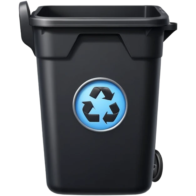 empty black BIN WITH "ELECTRONIC" WORD IN IT. CORRECT SPELLING PLEASE PUT THE WORD emoji