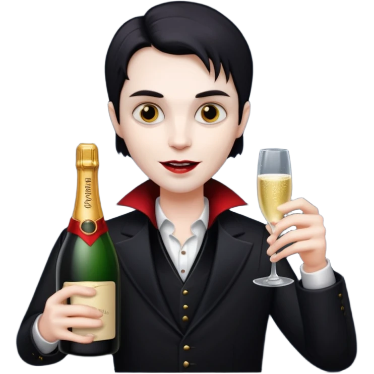vampire with sampine bottle emoji
