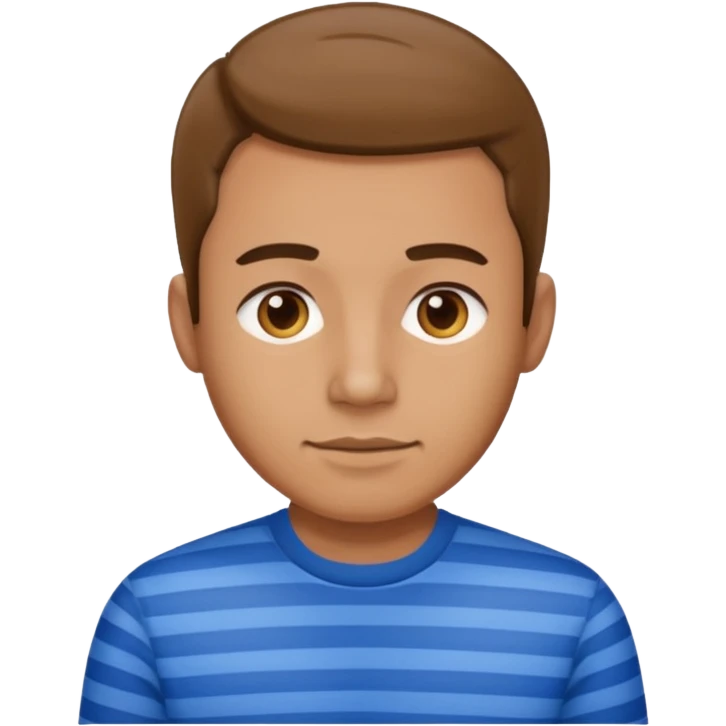 Man with blue Striped Shirt not t shirt emoji