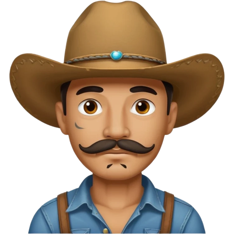 mustached cowboys with tattoos on face emoji