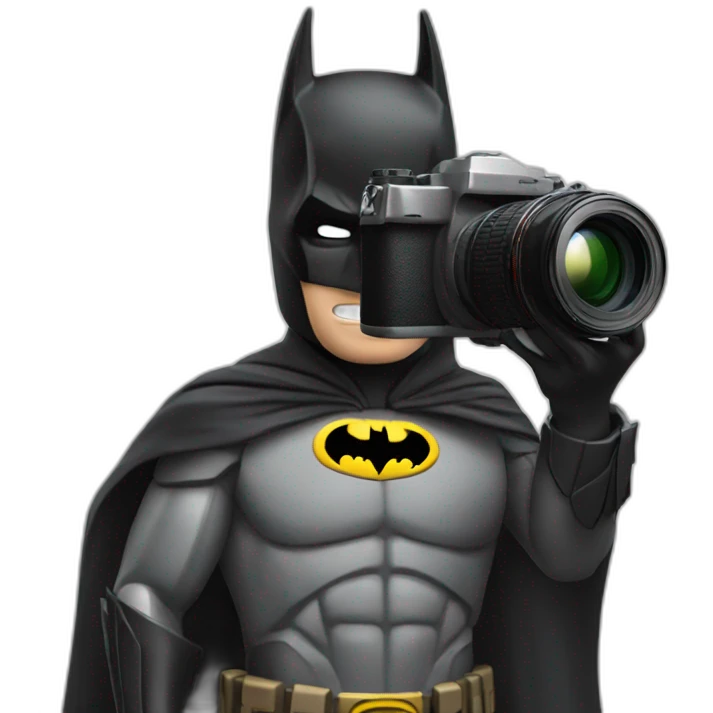 Batman shooting with camera emoji