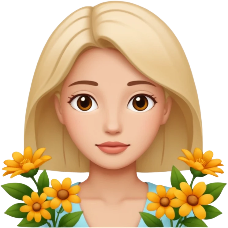 Women with flowers all around  emoji