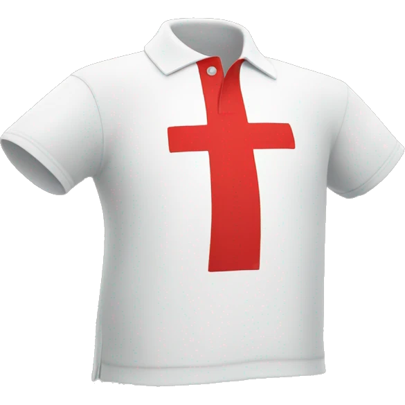 a red polo shirt with a white cross on the right corner  emoji