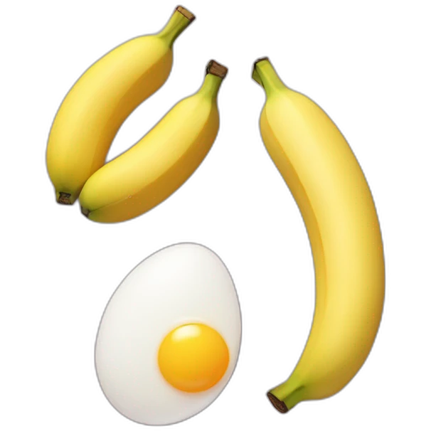 2 eggs and 1 banana in the middle emoji