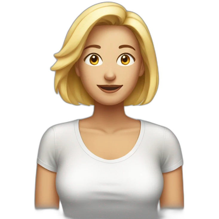 mature female semi wearing transparent t-shirt emoji