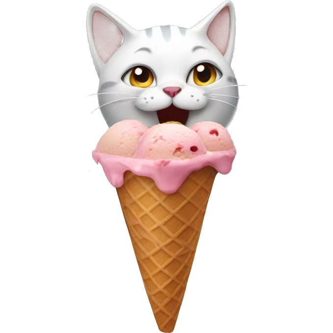 Cat eat ice cream  emoji