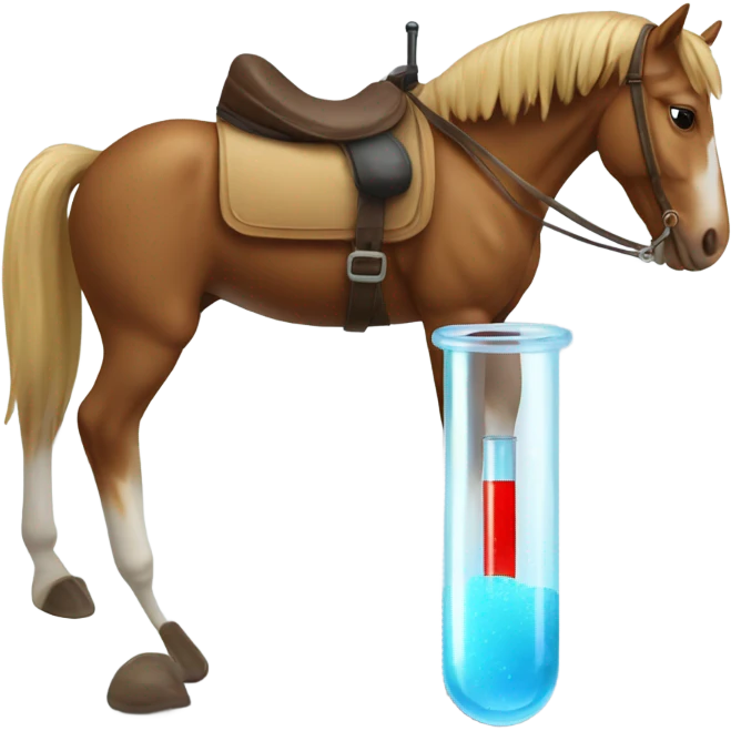 Test tube with legs on a horse emoji