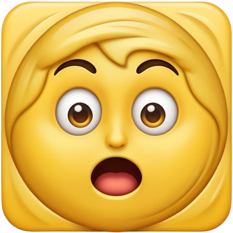 emoji with swirling eyes, open mouth, anxious and overwhelmed, classic emoji style emoji