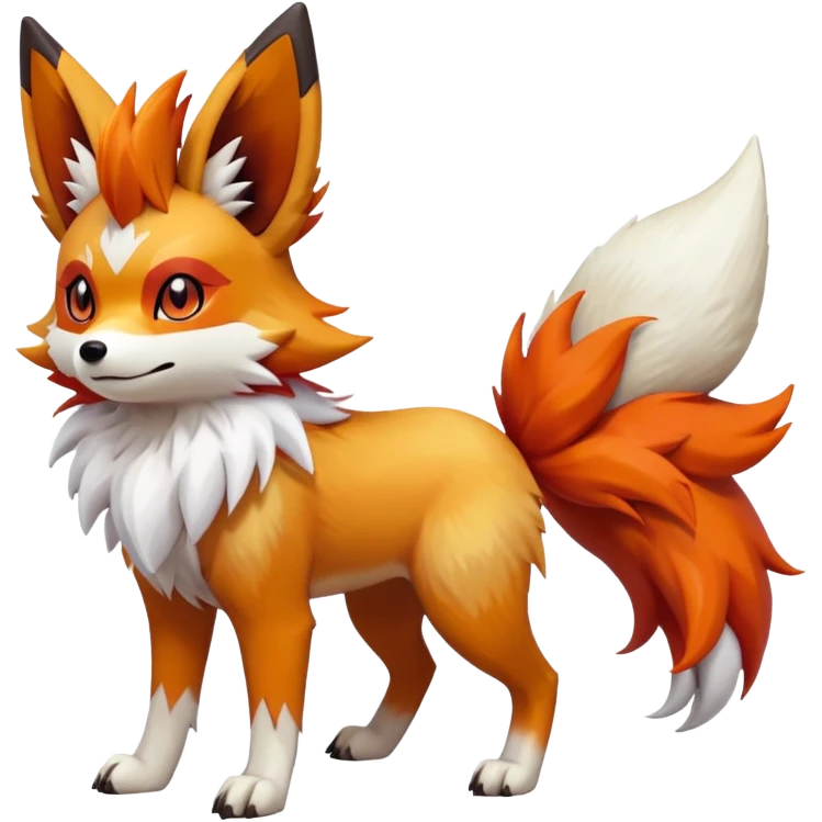 Lycanroc-Eevee-Fennekin-Fakémon-hybrid-creature (full body)  emoji