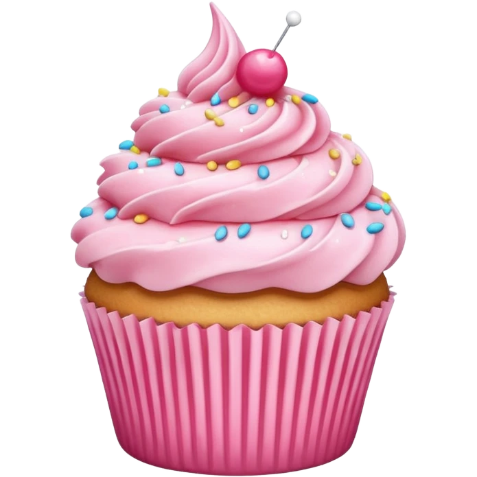 Cupcake with pink icing emoji