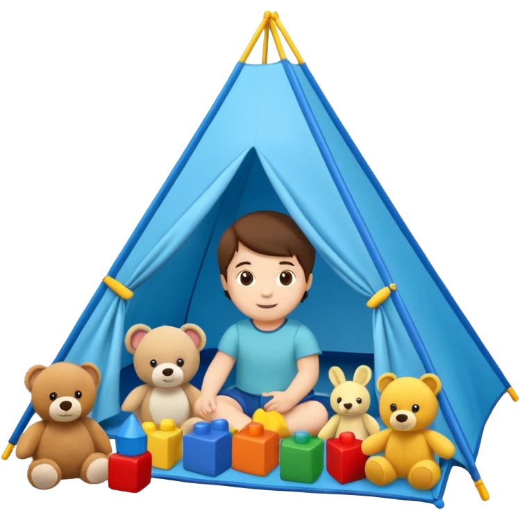 kids tent filled with toys emoji