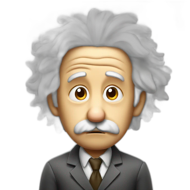 Einstein worried with hands on head  emoji