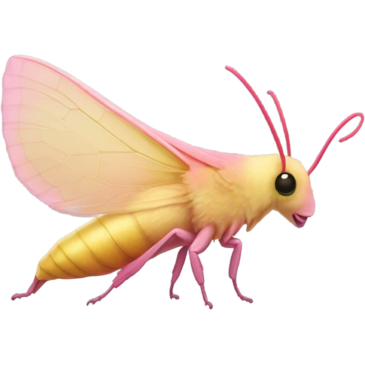Rosy maple moth side profile emoji