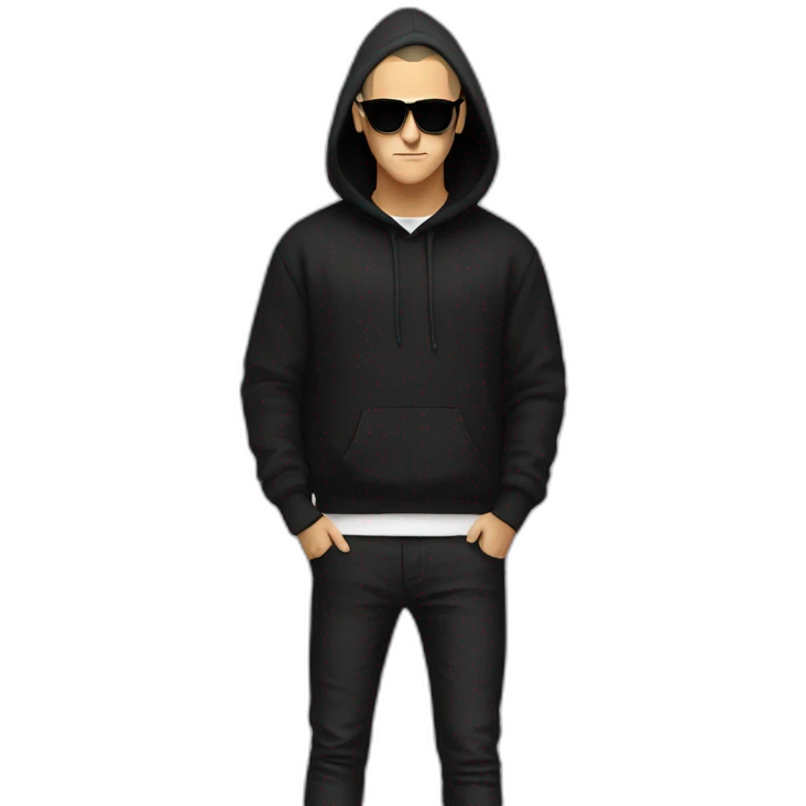 DJ Snake serious attitude wearing a black hoodie showing a finger emoji