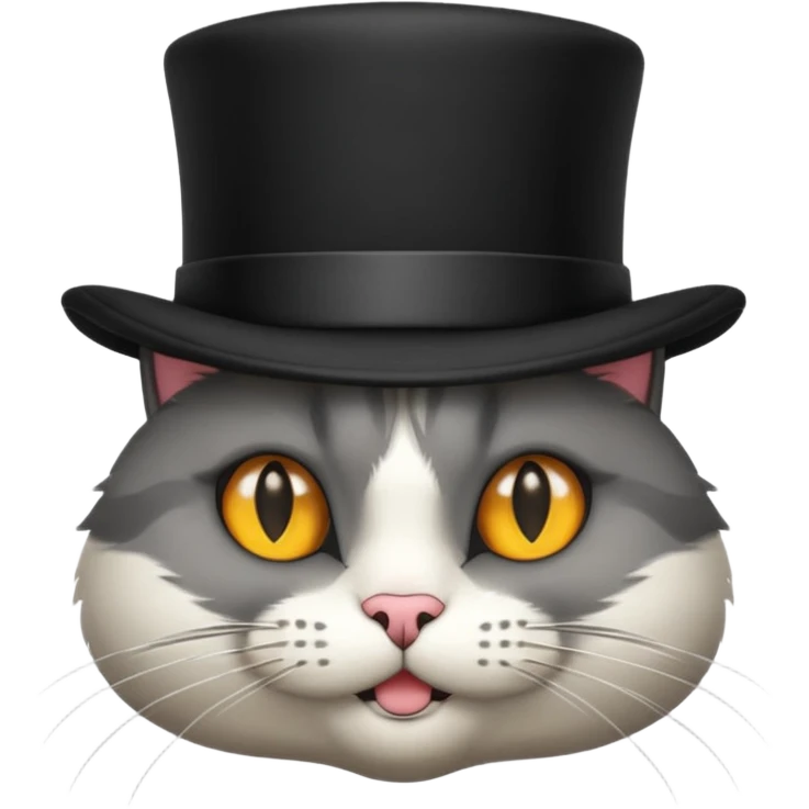 cat wearing a tophat emoji