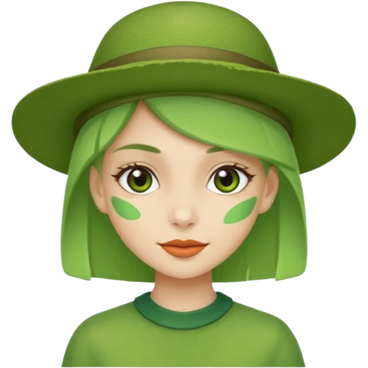 green girl with hat emoji