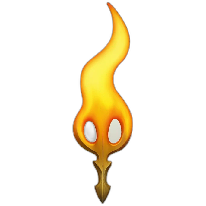 flame shaped as a ukrainian trident emoji