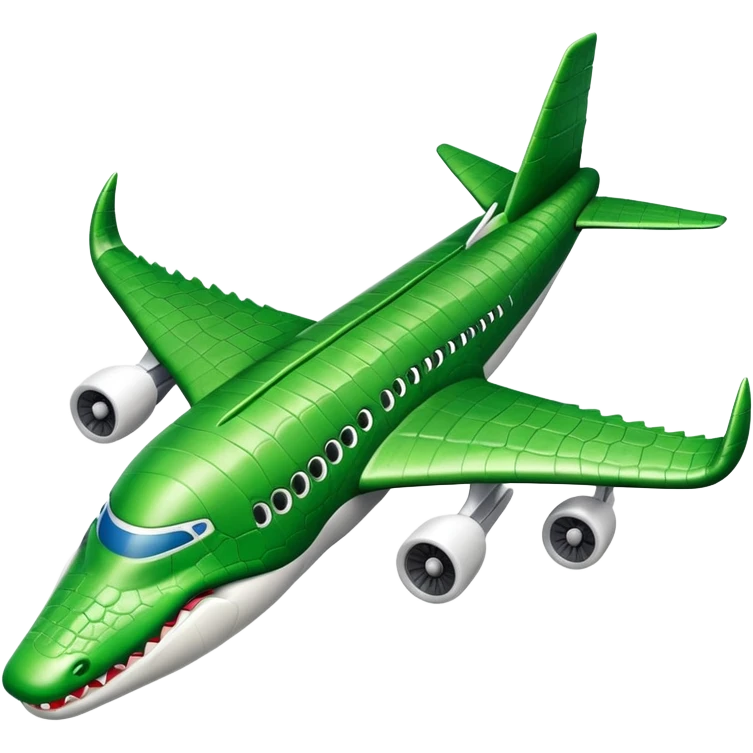 crocodile with airplane body emoji