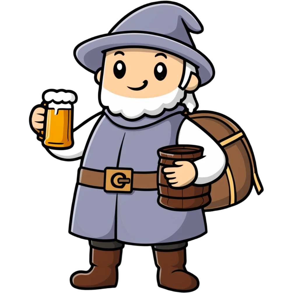 medieval pilgrim with bottle of beer emoji