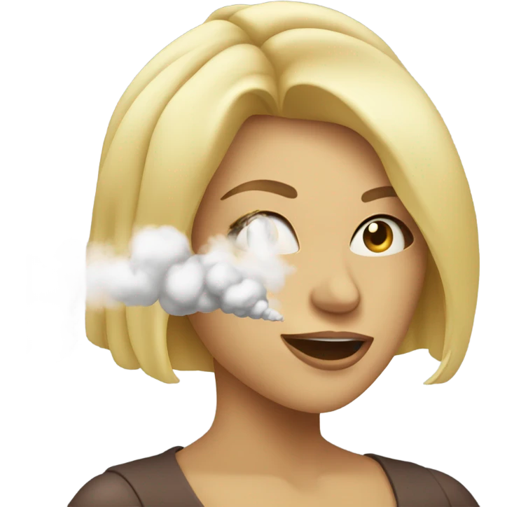 Blonde woman Blowing smoke emoji